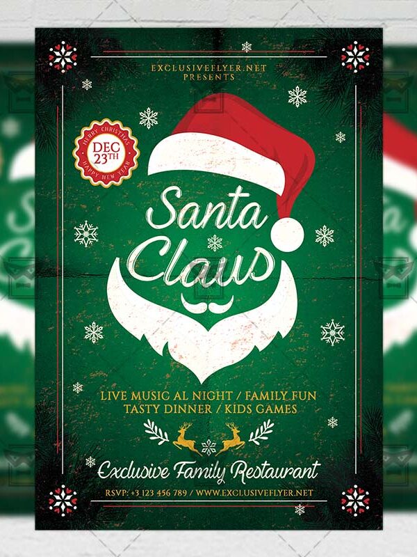 Download Santa Claus PSD Flyer/Poster Template Now