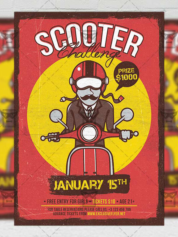 Download Scooter Challenge PSD Flyer Template Now