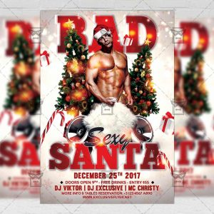 Download Sexy Bad Santa PSD Flyer Template Now