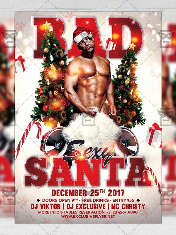 Download Sexy Bad Santa PSD Flyer Template Now