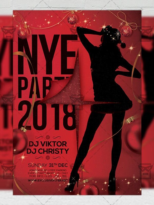 Download Sexy NYE Night 2018 PSD Flyer Template Now