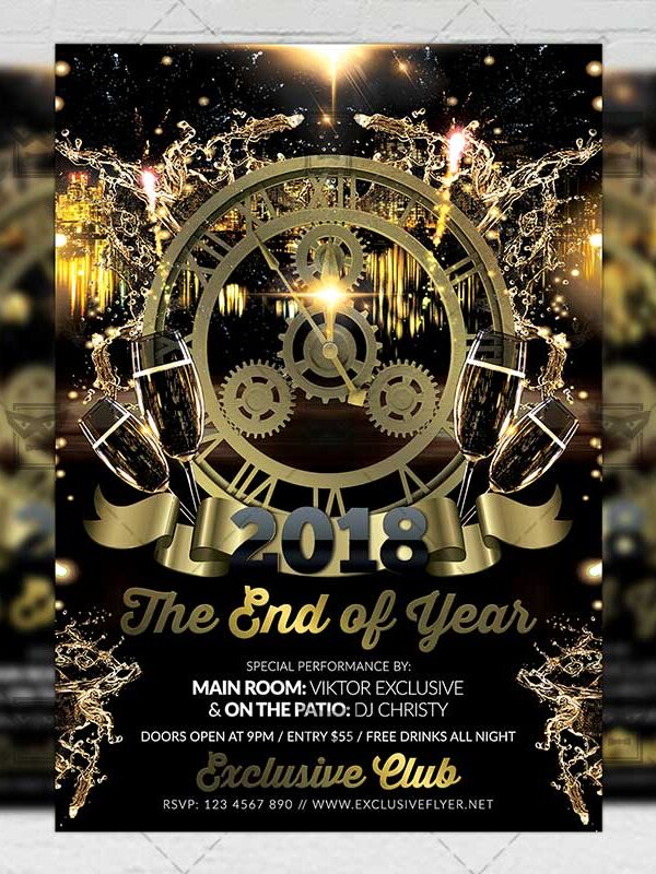 Download The End of Year Night PSD Flyer Template Now