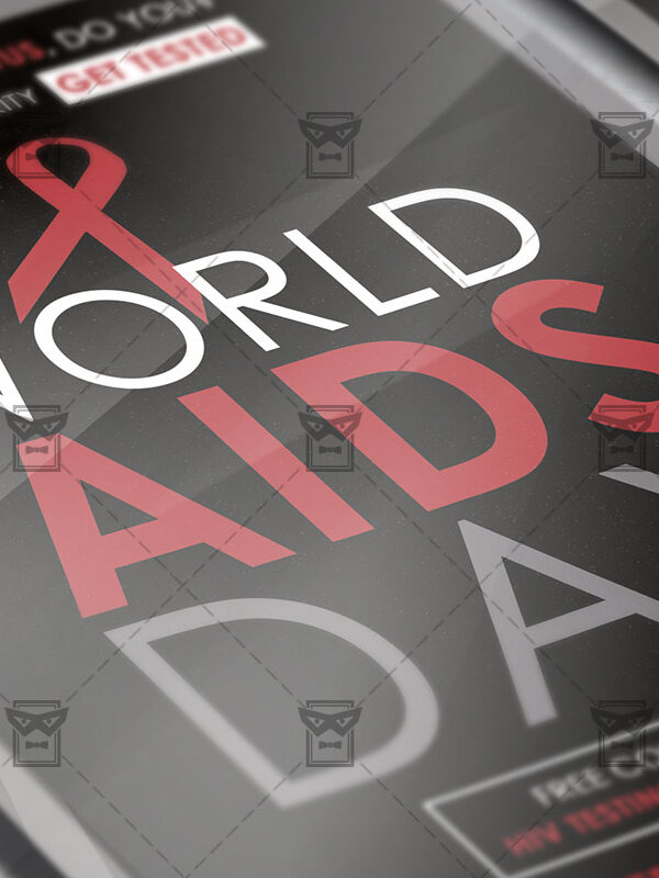 Download World Aids Day Free Seasonal A5 Flyer PSD Template Now