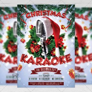 Download Christmas Karaoke PSD Flyer Template Now