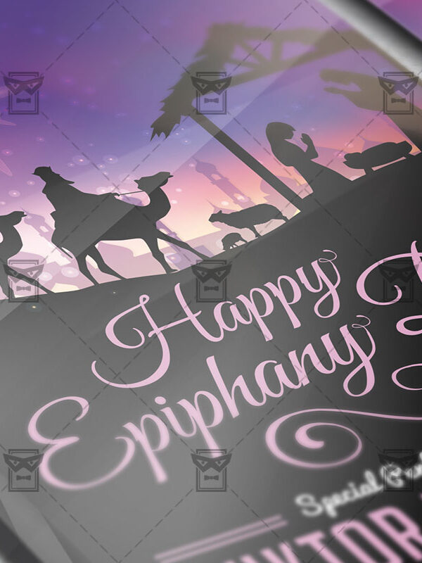 Download Happy Epiphany Day Free Seasonal A5 Flyer PSD Template Now