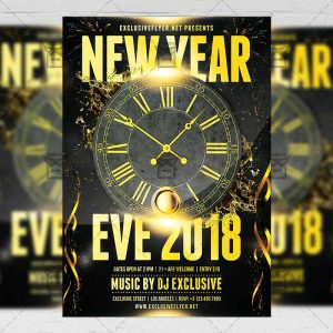 Download New Year Eve 2018 PSD Flyer Template Now
