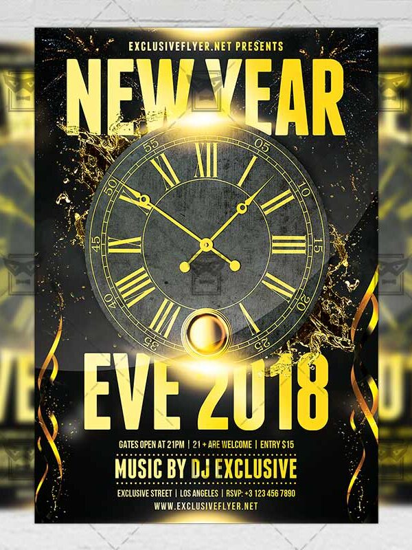 Download New Year Eve 2018 PSD Flyer Template Now