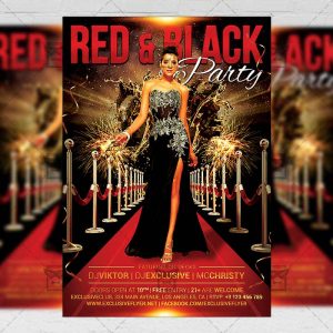 Download Red and Black Party PSD Flyer Template Now