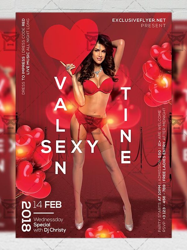 Download Sexy Valentine PSD Flyer Template Now