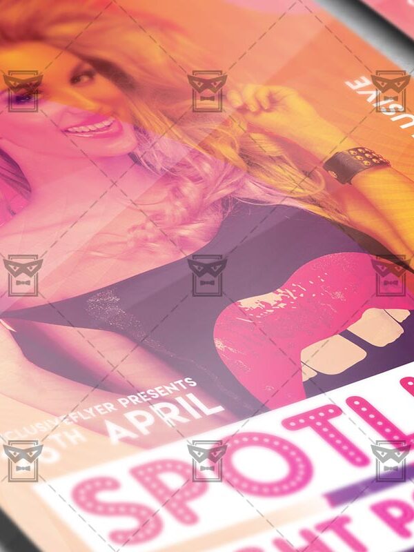 Download Spotlight Night Party PSD Flyer Template Now