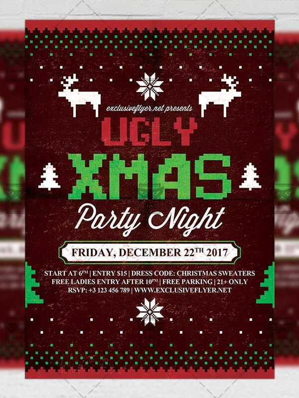 Download Ugly Xmas PSD Flyer Template Now