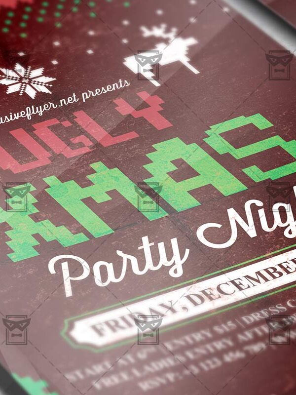 Download Ugly Xmas PSD Flyer Template Now