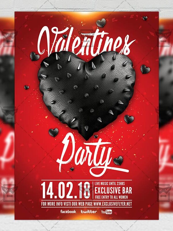 Download Valentine Celebration Party PSD Flyer Template Now