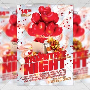 Download Valentines Night Celebration PSD Flyer Template Now