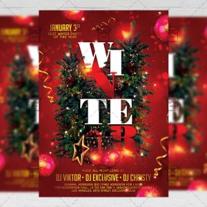 Download Winter Party PSD Flyer Template Now
