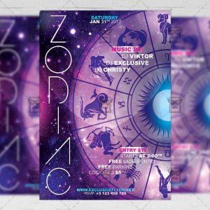 Download Zodiac Party Night PSD Flyer Template Now