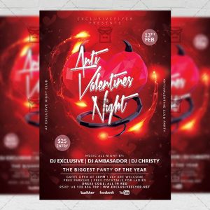Download Anti Valentines Night PSD Flyer Template Now