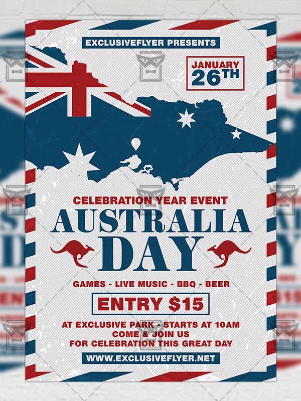 Download Australia Day Celebration PSD Flyer Template Now