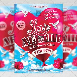 Download Love Affair PSD Flyer Template Now