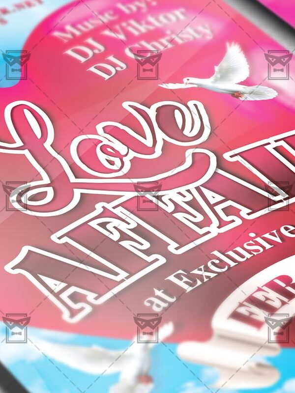 Download Love Affair PSD Flyer Template Now