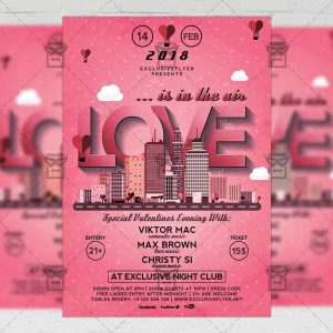 Download Love Is In The Air PSD Flyer Template Now
