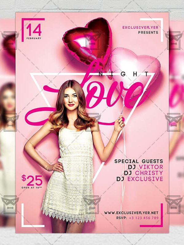 Download Love Night PSD Flyer Template Now