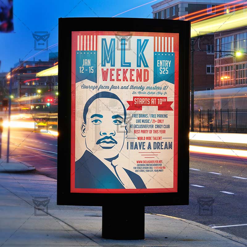 MLK Weekend - Seasonal A5 Flyer Template, ExclsiveFlyer