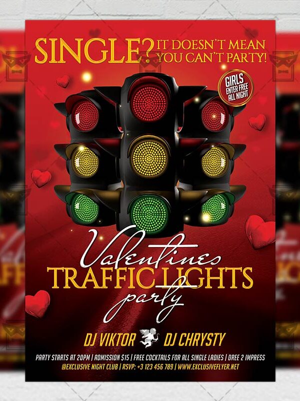 Download Traffic Lights Party PSD Flyer Template Now