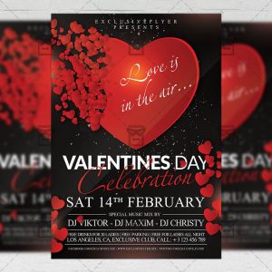 Download Valentines Day Celebration PSD Flyer Template Now