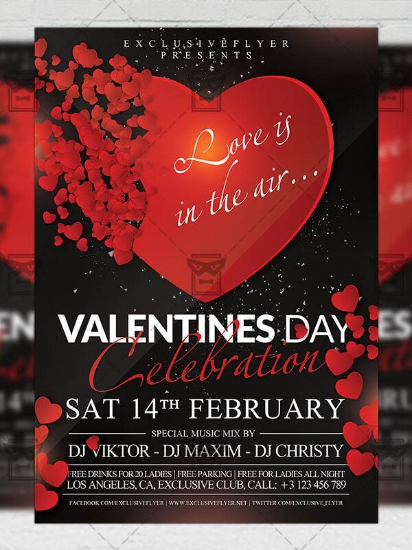 Download Valentines Day Celebration PSD Flyer Template Now
