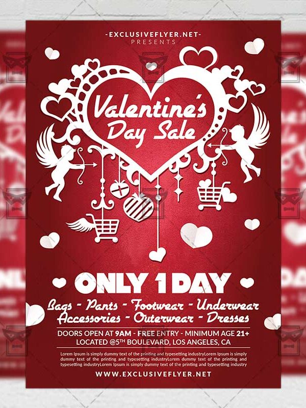 Download Valentine's Day Sale PSD Flyer Template Now