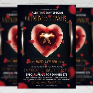 Download Valentines Dinner PSD Flyer Template Now