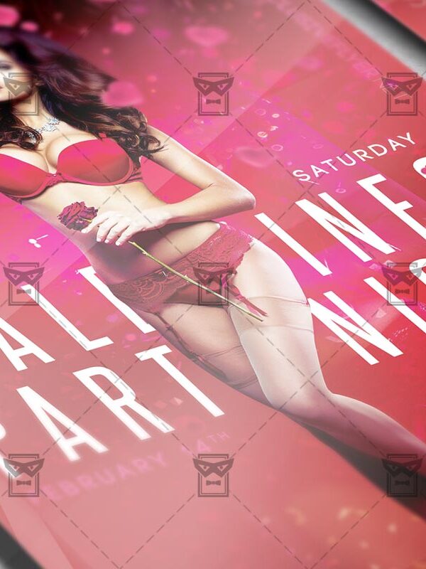 Download Valentines Party Night PSD Flyer Template Now