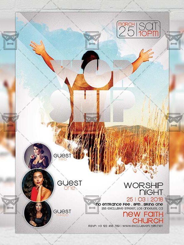 Download Worship Night PSD Flyer Template Now