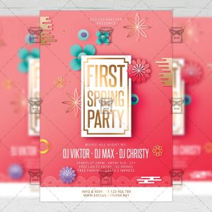 Download First Spring Party PSD Flyer Template Now