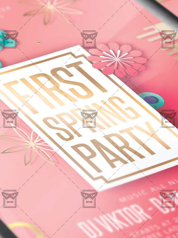 Download First Spring Party PSD Flyer Template Now