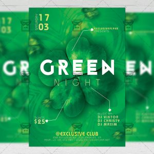 Download Green Night PSD Flyer Template Now