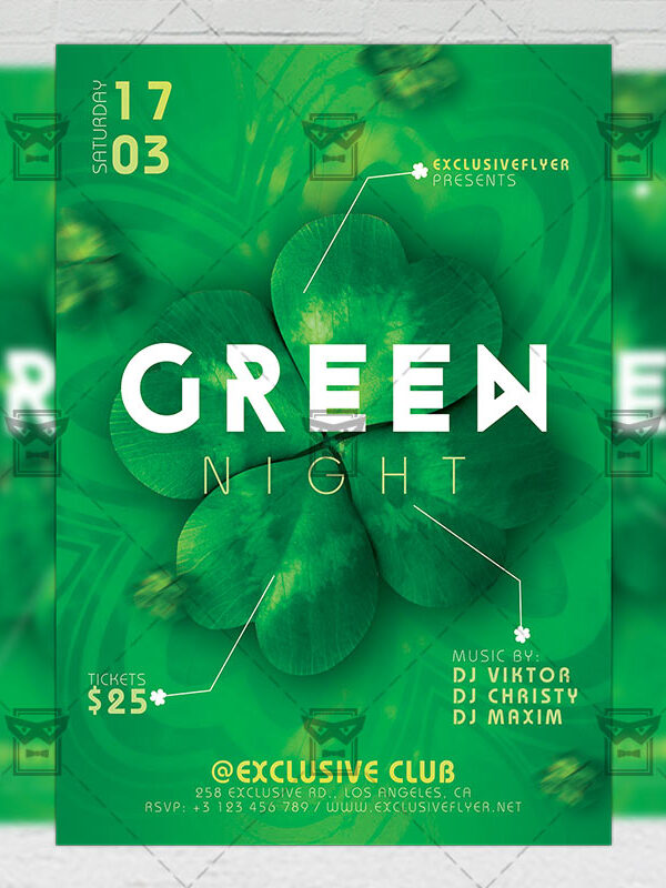 Download Green Night PSD Flyer Template Now