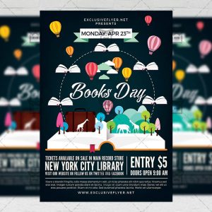 Download Happy Book Day PSD Flyer Template Now