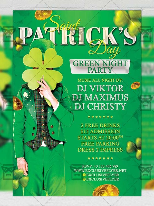 Download Happy St. Patricks Day PSD Flyer Template Now