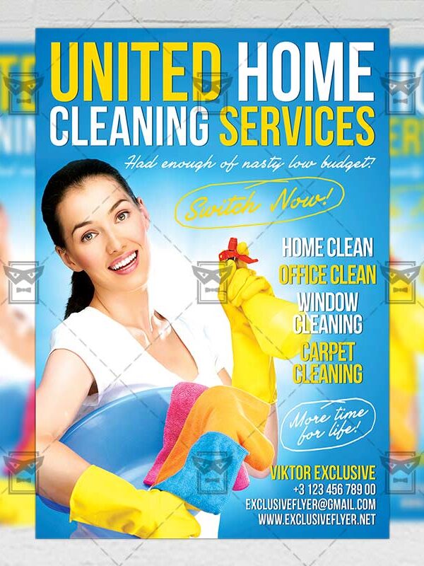 Download House Cleaning Service PSD Flyer Template Now