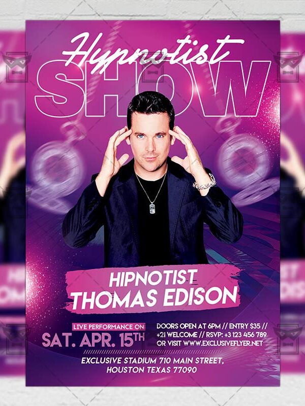 Download Hypnotist Show PSD Flyer Template Now