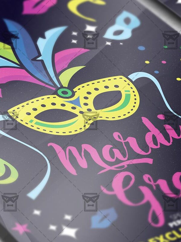 Download Mardi Gras Celebration PSD Flyer Template Now