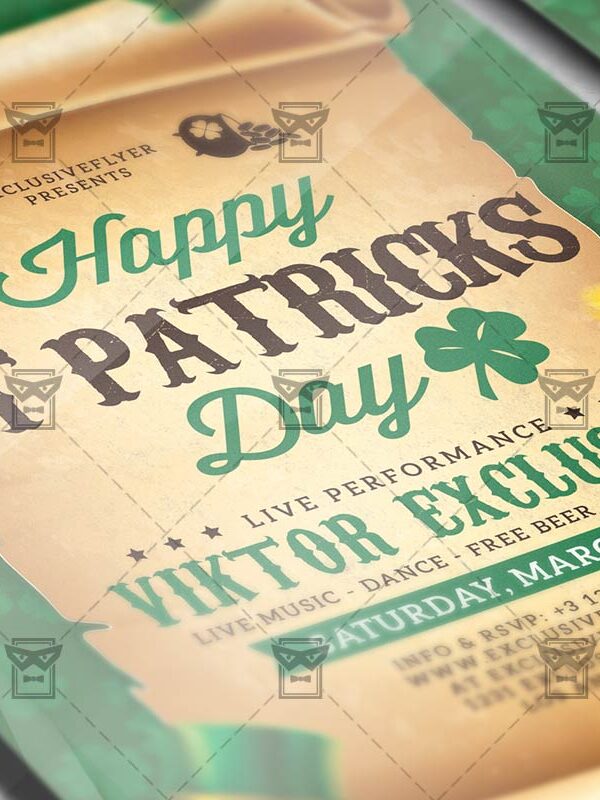Download Patricks Day Celebration PSD Flyer Template Now
