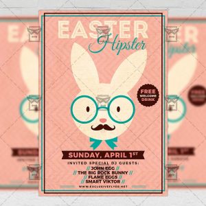 Download Hipster Easter Party PSD Flyer Template Now