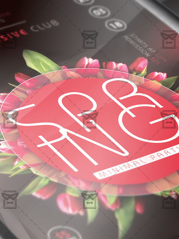 Download Minimal Spring Party PSD Flyer Template Now