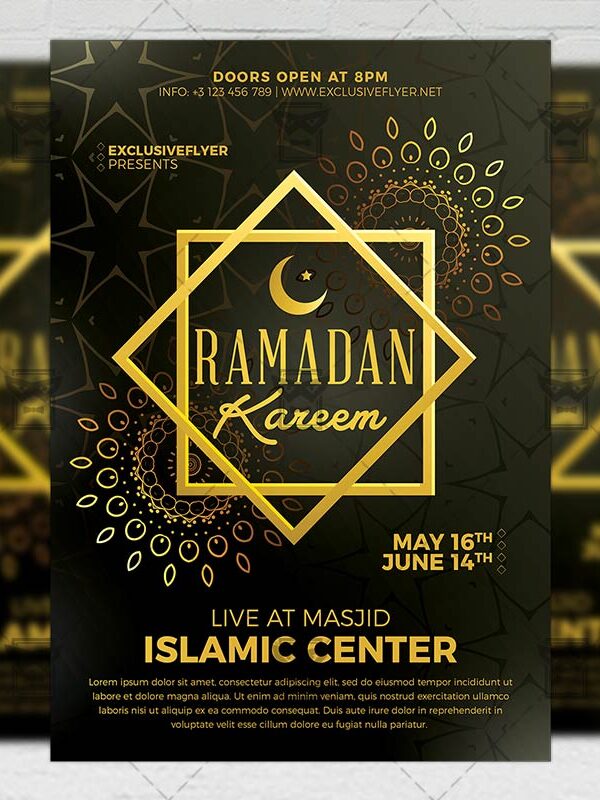 Download Ramadan Kareem Iftaar Party PSD Flyer Template Now