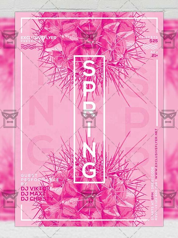 Download Spring Pop Art Party PSD Flyer Template Now