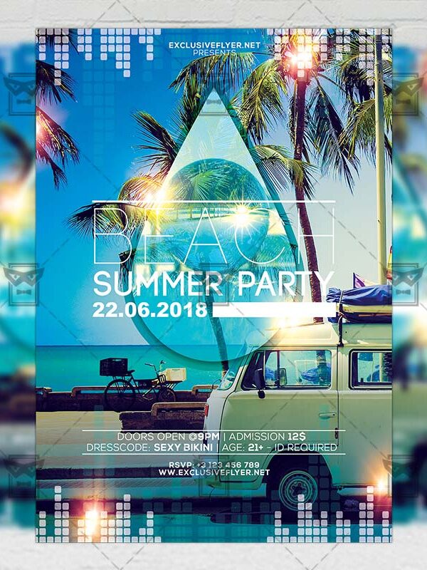 Download Beach Summer Party PSD Flyer Template Now