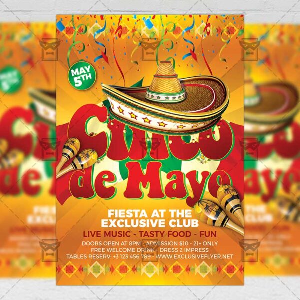 Cinco De Mayo Flyer Seasonal A5 Template ExclsiveFlyer Free and